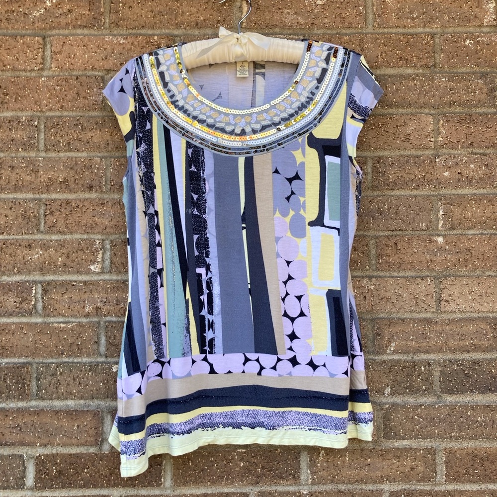 Spring + Mercer Embellished Sleeveless Top, S